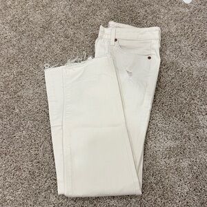 LC Lauren Conrad Off-White Slim Straight Jeans